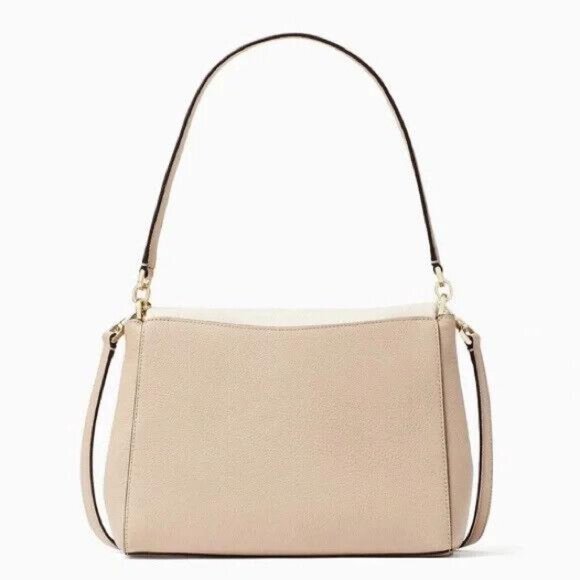 NWT KATE SPADE LEILA COLORBLOCK PEBBLED LEATHER IN WARM BEIGE COLOR BAG - Picture 2 of 16